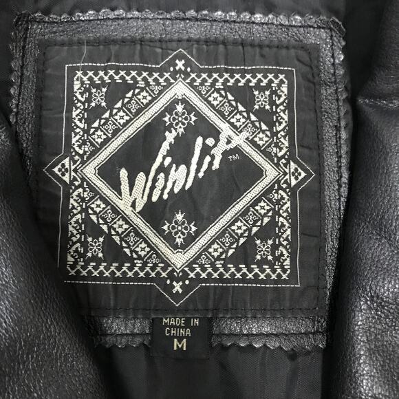 Winlit Genuine Leather Duster Coat Womens Medium Black Western Suede Yoke - Picture 6 of 16